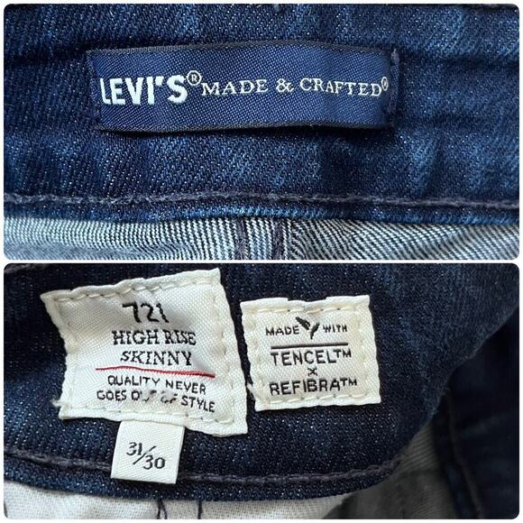 Levi’s Made & Crafted 721 High Rise Skinny Side Ribbed Panel Jean Size 31 56477 - Picture 14 of 16